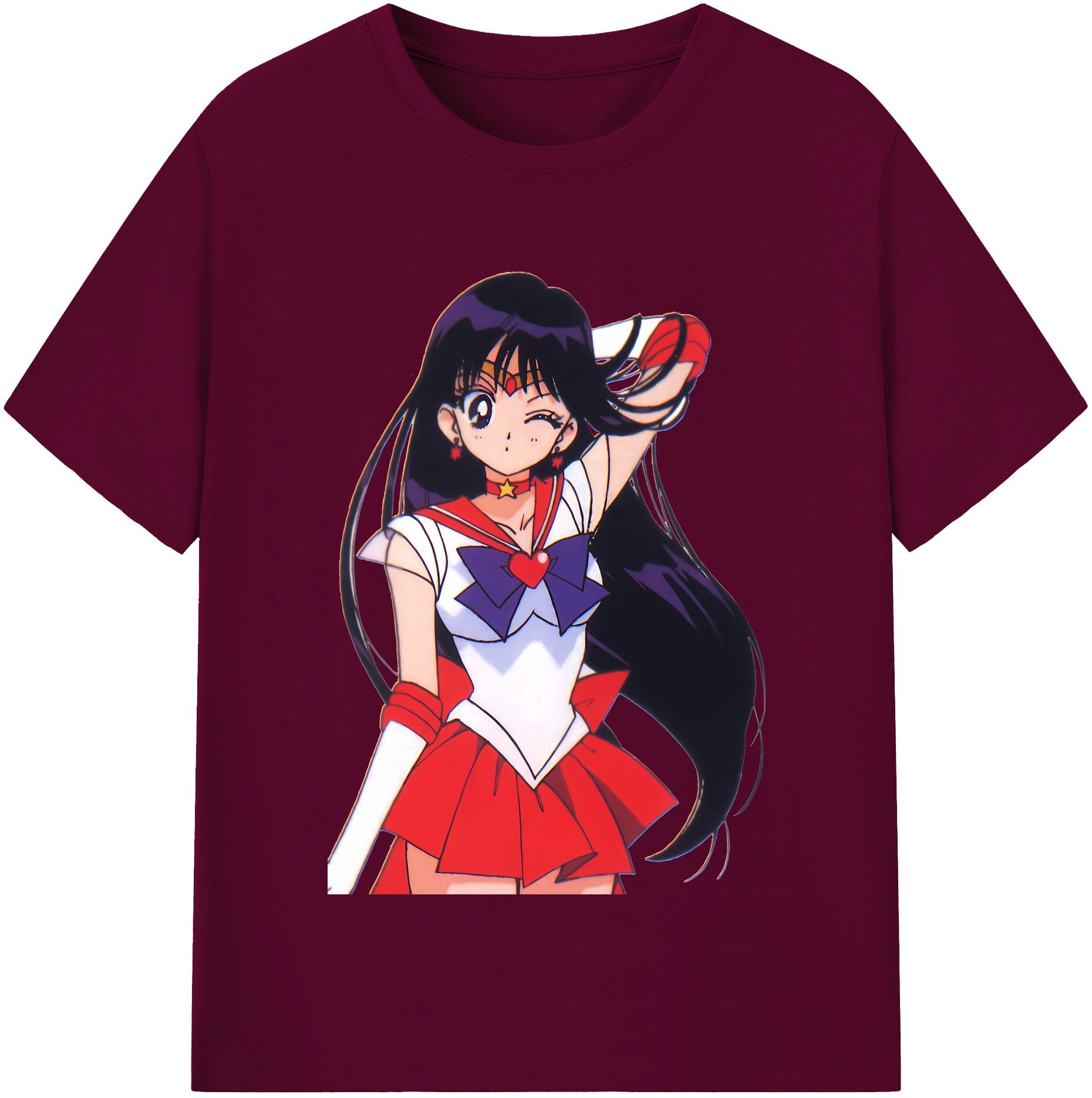 （画像用） 美少女戦士セーラームーン 火野レイ ひの レイ Sailor Moon Hino Rei （セーラーマーズ,Sailor Mars） レディースカジュアルプリントTシャツ（綿100％）